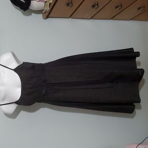 BANANA REPUBLIC Silk Black Tie Belt Dress-Spaghetti Strap-Embroidered-NWOT-Sz 2